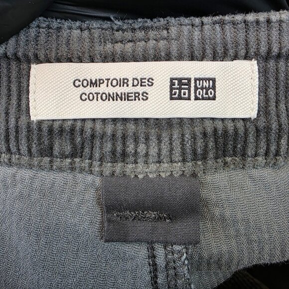 Uniqlo Comptoir des Cotonniers Pants Womens XS Gray Corduroy Wide Leg Stretch - Picture 11 of 13